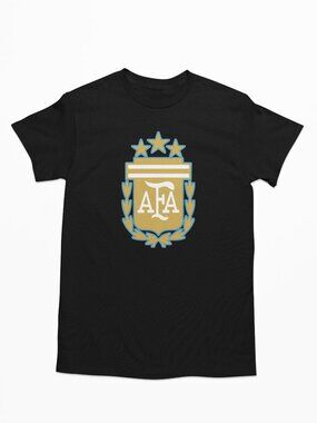 NEW Argentina National Soccer Big Logo Team Color Pop T-Shirt BLACK